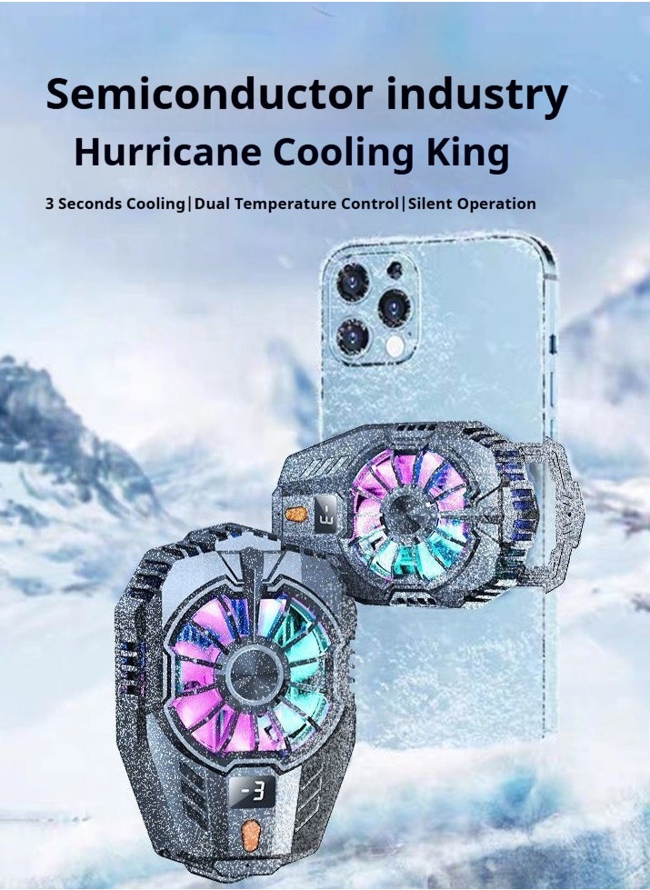 جنرال Universal Cell Phone Cooler Semiconductor Cooler Cell Phone Cooling Fan for PUBG Portable Noiseless Cooling Gaming Artifact for Live Video Blogging for iOS/Android 4-6.7 Inch Phones  - Image 1