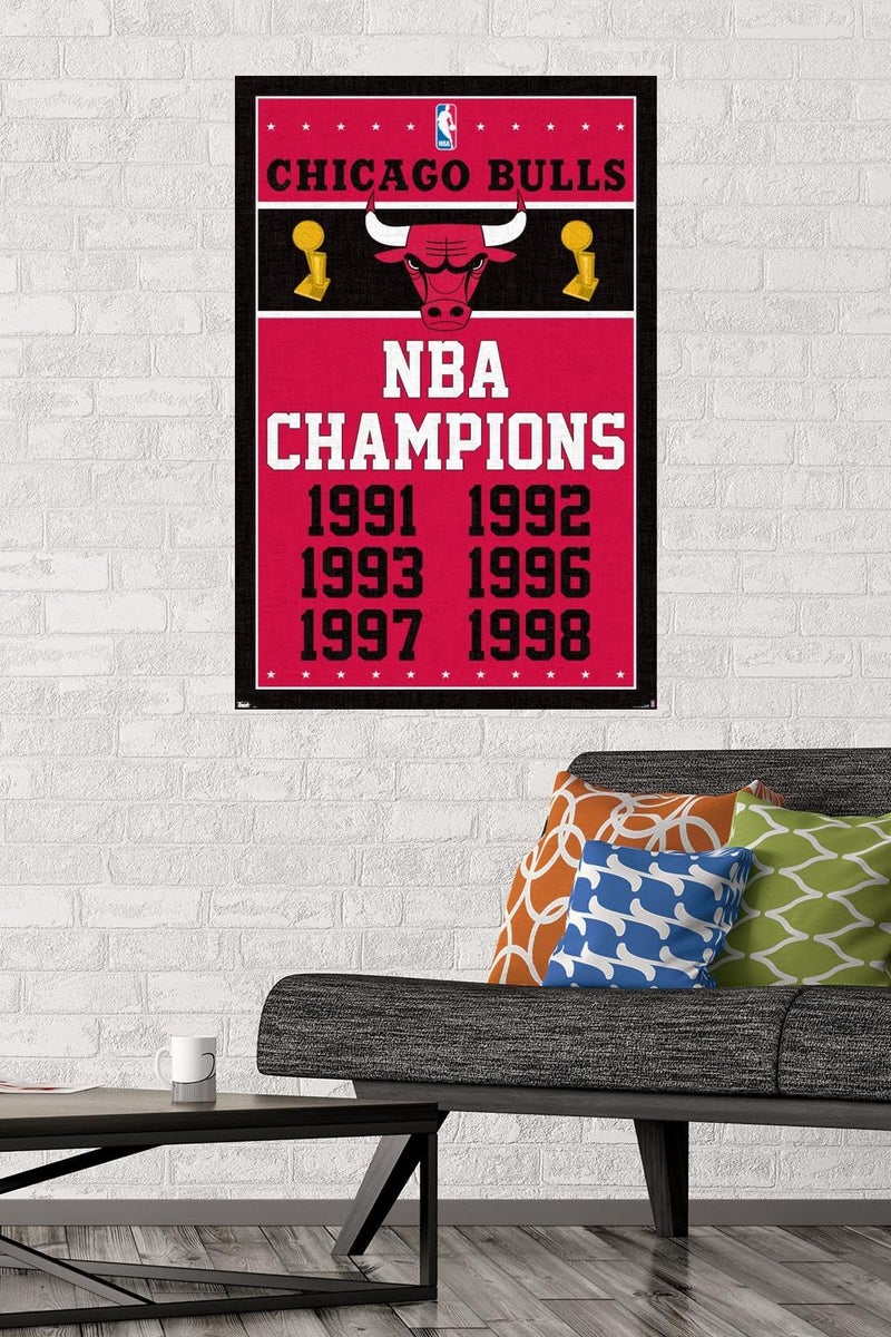 Trends International Chicago Bulls Champions Wall Poster 22.375" x 34" - Image 2