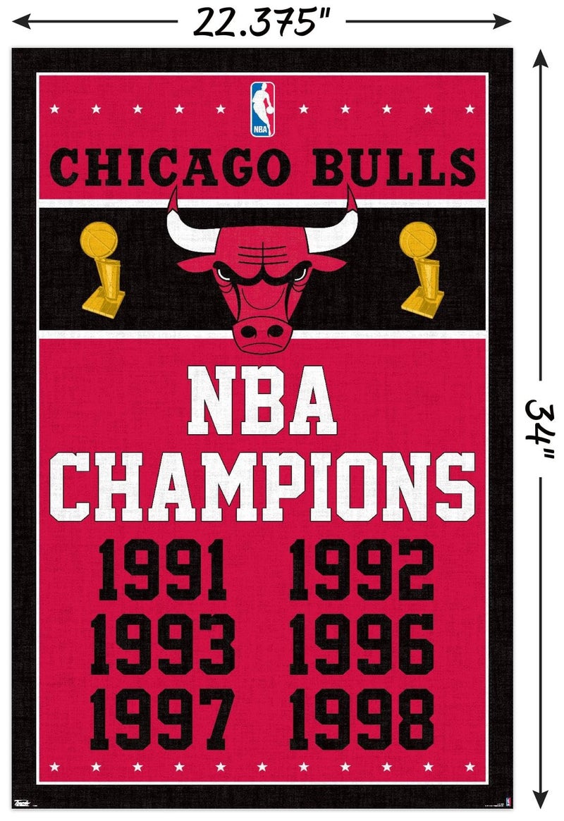 Trends International Chicago Bulls Champions Wall Poster 22.375" x 34" - Image 3