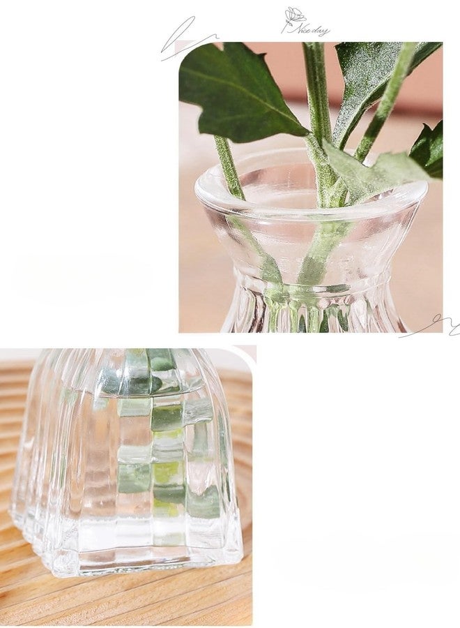 yaocoral Set of 2 Small Glass Bud Hydroponic Vase,Mini Clear Glass Vase Decorative for Wedding Farmhouse Party Home Centerpieces Decor - Image 5