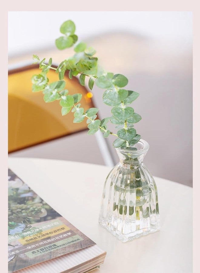 yaocoral Set of 2 Small Glass Bud Hydroponic Vase,Mini Clear Glass Vase Decorative for Wedding Farmhouse Party Home Centerpieces Decor - Image 4