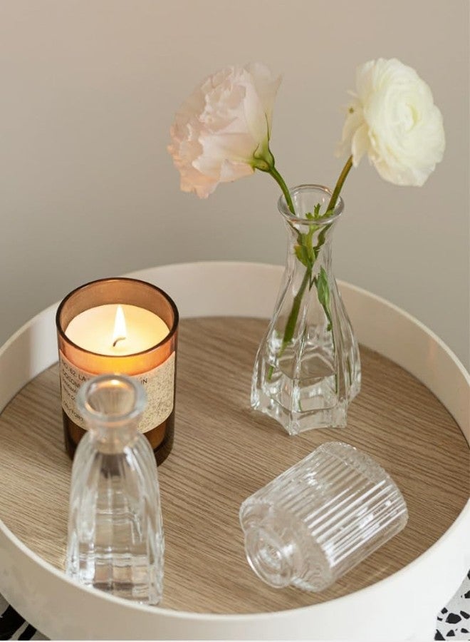 yaocoral Set of 2 Small Glass Bud Hydroponic Vase,Mini Clear Glass Vase Decorative for Wedding Farmhouse Party Home Centerpieces Decor - Image 2