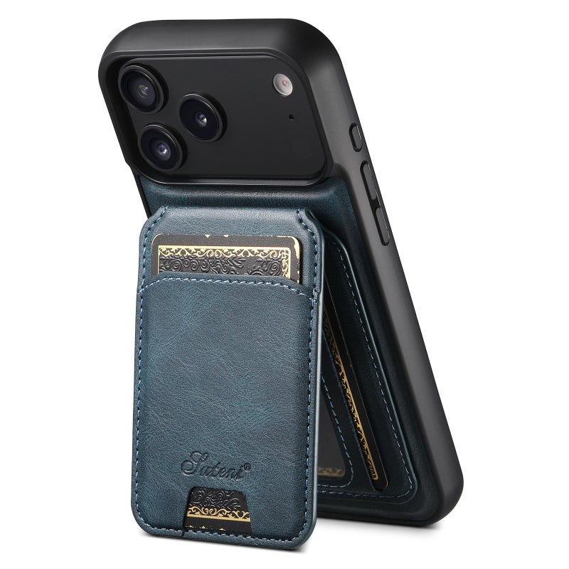 سوتين جراب خلفي قابل للفصل من الجلد من Magsafe Oil Eax لهاتف Iphone 17 Pro H15 (أزرق) - Image 1