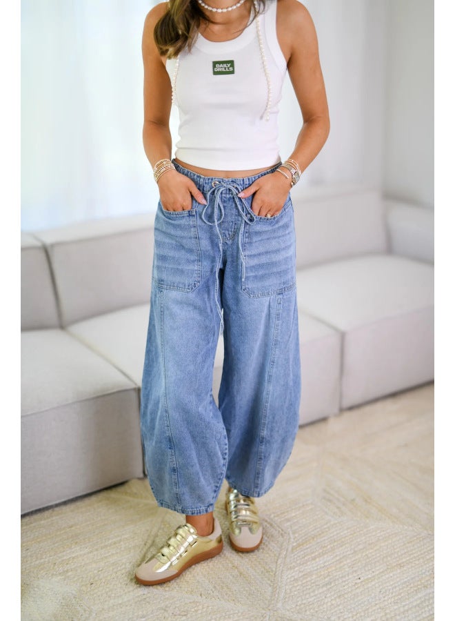 Independent Station 2025 Cross-border Ebay Europe And The United States Spring Street Hipster Casual Ladies Jeans 8926 