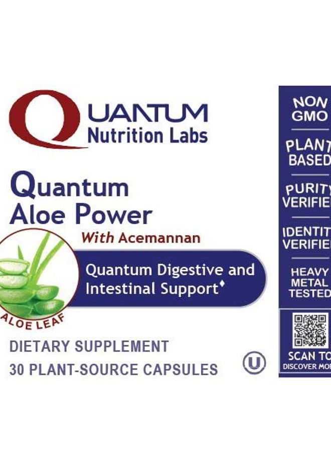 QUANTUM NUTRITION LABS QNL Quantum Aloe Power - Organic Aloe Vera Capsules - Digestive Nutritional Supplement - Gut Health Supplement for Men & Women - Vegan Gut Supplement - 30 Plant-Source Capsules - Image 4