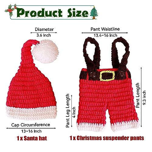 AIXIANG Baby Photography Props Christmas Cap Newborn Crochet Santa Claus Outfits Baby First Christmas Photo Props - Image 3