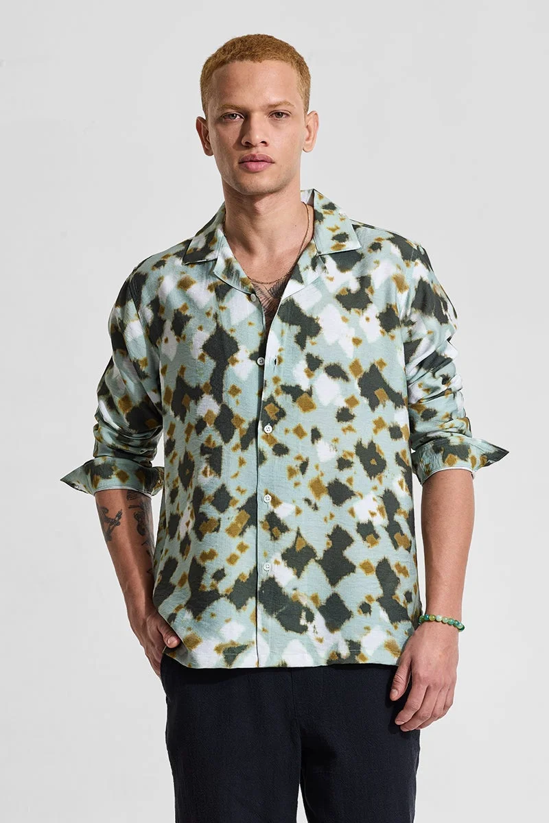 سنيتش Multicolour Abstract Long Sleeve Regular Fit Casual Shirt