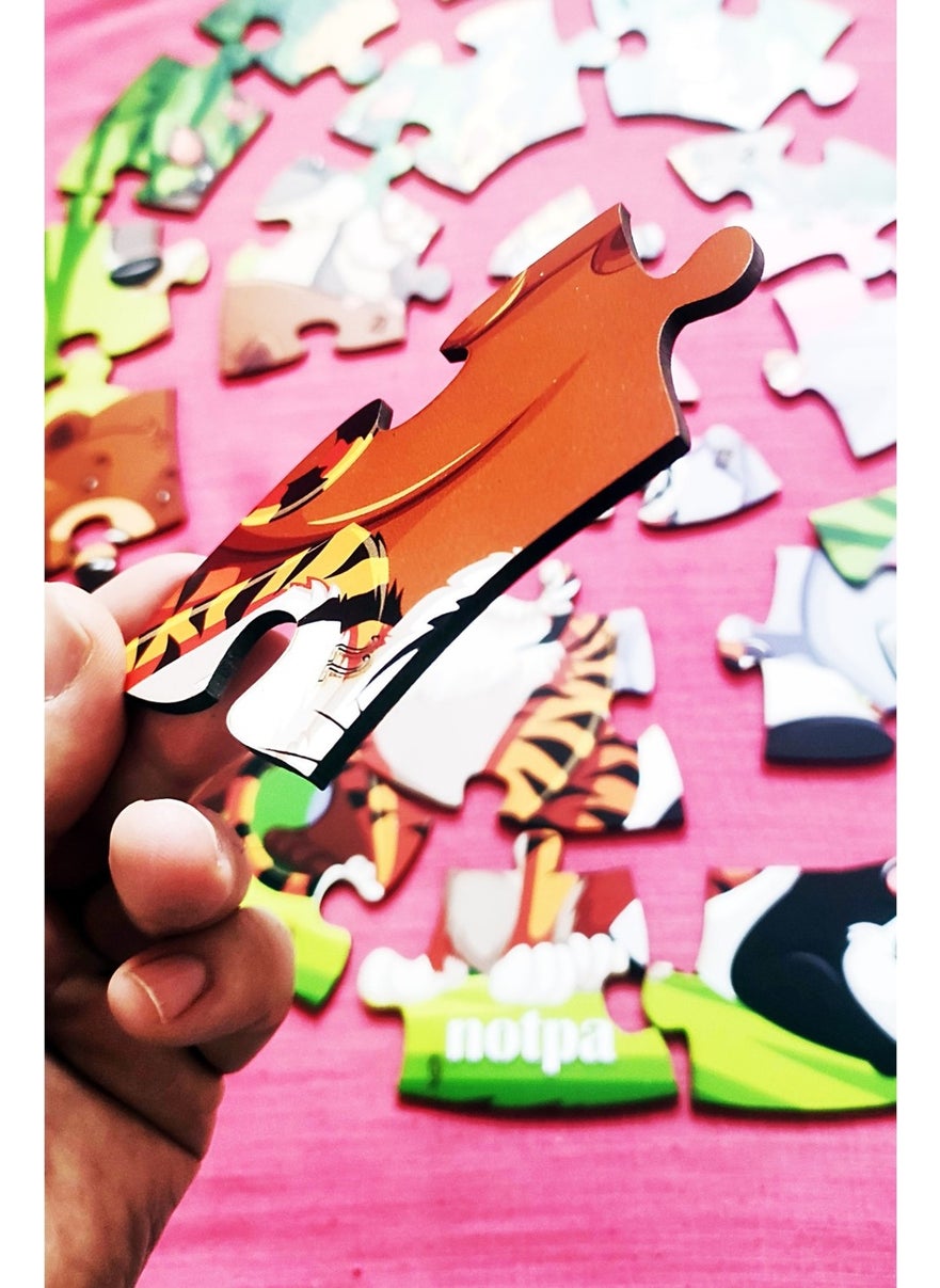 KutuTR Wooden Animals Puzzle 41CM,MEGA Size Colorful Animals Puzzle for Baby, Children and Preschool  - Image 3