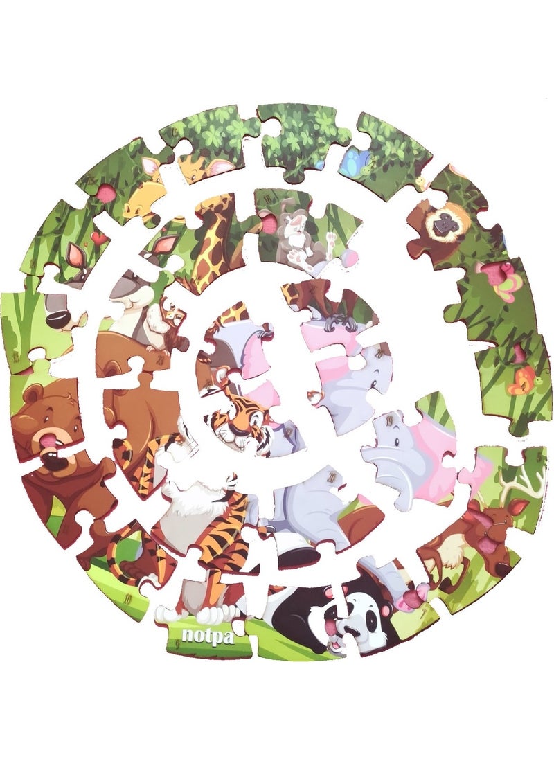 KutuTR Wooden Animals Puzzle 41CM,MEGA Size Colorful Animals Puzzle for Baby, Children and Preschool  - Image 2