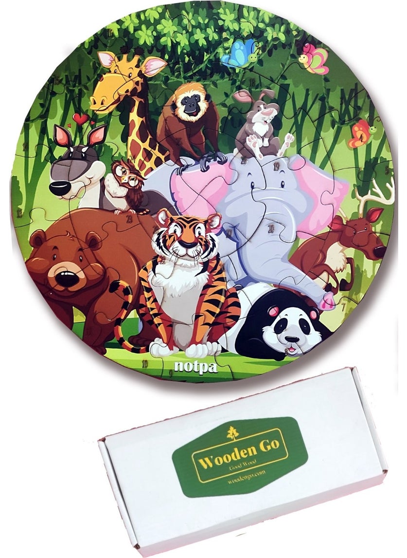 KutuTR Wooden Animals Puzzle 41CM,MEGA Size Colorful Animals Puzzle for Baby, Children and Preschool  - Image 4