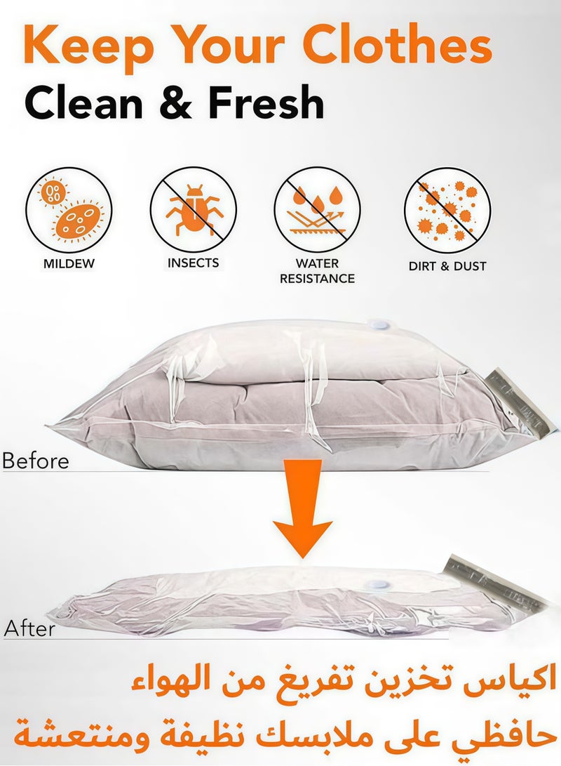 SKT Shiketro Plastic Vacuum Seal Bag Vacuum Storage Bags with Pump Electric, 6 Pack (2 Jumbo70 x 100 cm, 2 Large80 x 60 cm, 2 Medium60 x 40 cm) Vacuum Seal Storage Bags, Reusable Vacuum Bags for clothes, Mattress, Blanket, Duvets, Pillows, Comforters, Quilt, Travel - Image 4