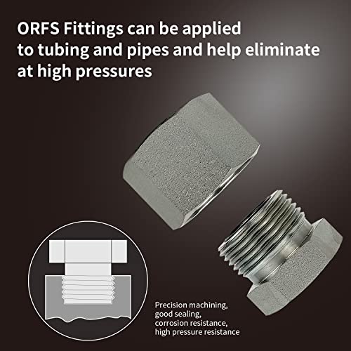 Pikwo 160 PC JIC and ORFS Master Industrial Hydraulic Cap and Plug Hose Tube and Pipe Fitting Kit Cap and Plug Kit Precision Threading in ORFS and 37° Dash Sizes 4 6 8 10 12 16 - Image 2