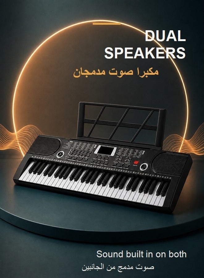 WALALLA 61 Key Keyboard Piano, Portable Electronic Keyboard Piano for Beginners with Speakers, Microphone, Sheet Music Stand, Digital Music Keyboard for Beginners Teen, Audio cable, sheet music, manual, keyboard stickers, power supply, music stand, microphone - Image 3