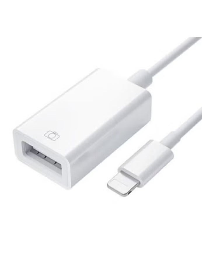 Yesido GS10 Lightning to USB OTG Adapter for iPhone and iPad, High-Speed Data Transfer and Charging, Plug & Play Connector for Flash Drives, Keyboards, Mice, and More in White - Image 1