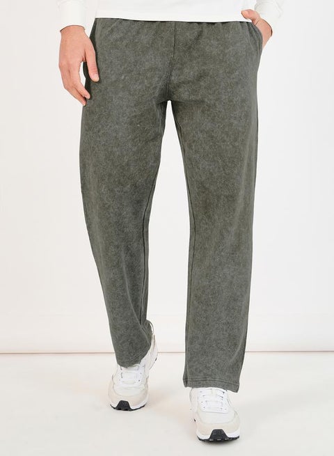 Acid Wash Relaxed Fit Open Hem Joggers