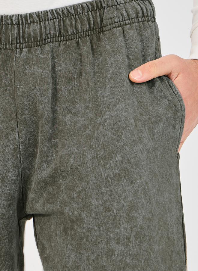 Acid Wash Relaxed Fit Open Hem Joggers