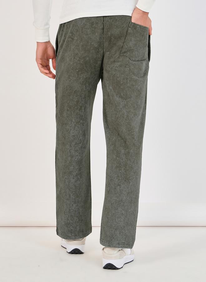 Acid Wash Relaxed Fit Open Hem Joggers