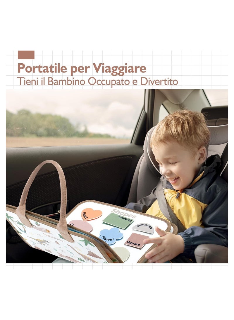 عام لوحة نشاط مونتيسوري للأطفال بين عمر 2 و 3 و 4 سنوات، لوحة حسية مونتيسوري مع ديناصورات ثلاثية الأبعاد، لعبة تعليمية للأطفال بين عمر 1 و 2 و 3 سنوات، هدية مميزة للأطفال. - Image 5