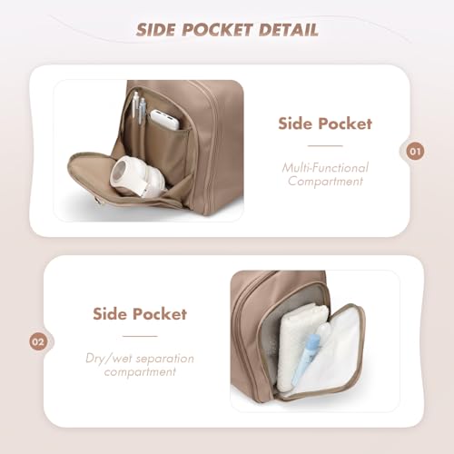 GOLF QUALITY Convertible 2in1 Garment Bags for TravelWomen Men Carry On Garment Duffle Bag With Shoe CompartmentHanging Suit bag48LChampagne Brown - Image 3