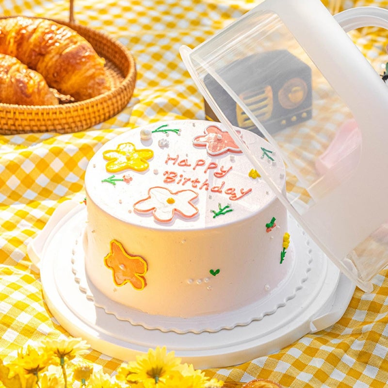 Reusable 10 Inch Round Cake Carrier With Handle For Storage And Party - Image 5