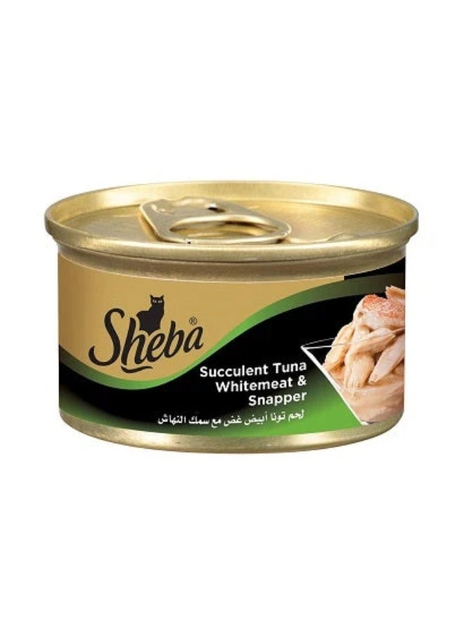 Sheba Tuna Whitemeat and Snapper Wet Cat Food 85G pack of 4