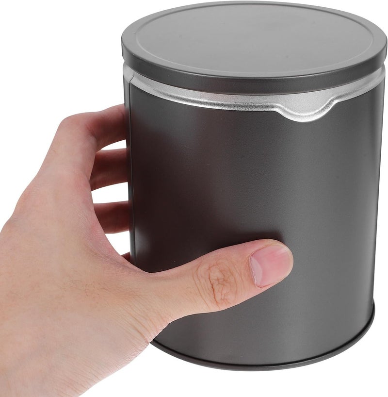 HANABASS 2pcs Small Tinplate Tea Canisters with Airtight Lids, Black Gold Metal Loose Leaf Tea Storage Jars, Food Storage Containers for Kitchen Organization - Image 4