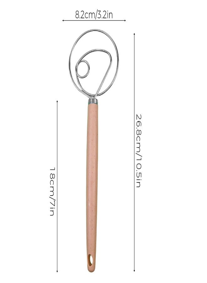 IVICOO Stainless Steel Dough Whisk with Wood Handle,Premium Bread Whisk for Baking, Rust-Proof Kitchen Utensil - Image 2