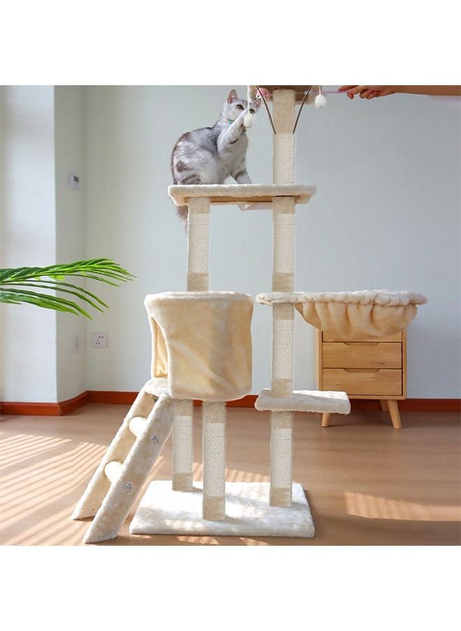 Multi-Level Cat Tree, 138Cm Height Activity Cat Tower Furniture For Large Small Cat 50x35x138 Cm Beige Wood - pzsku/Z088F51B179136A0B1E7DZ/45/_/1665736181/74addff3-fd3d-4625-9a41-883199769d56