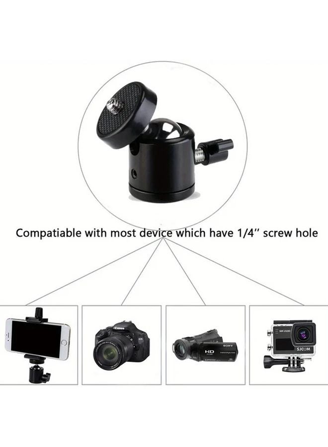 Black 1 4 Inch Ball Head Screw Tripod Mount 360 Rotating Base Adapter For DSLR Camera - Image 5