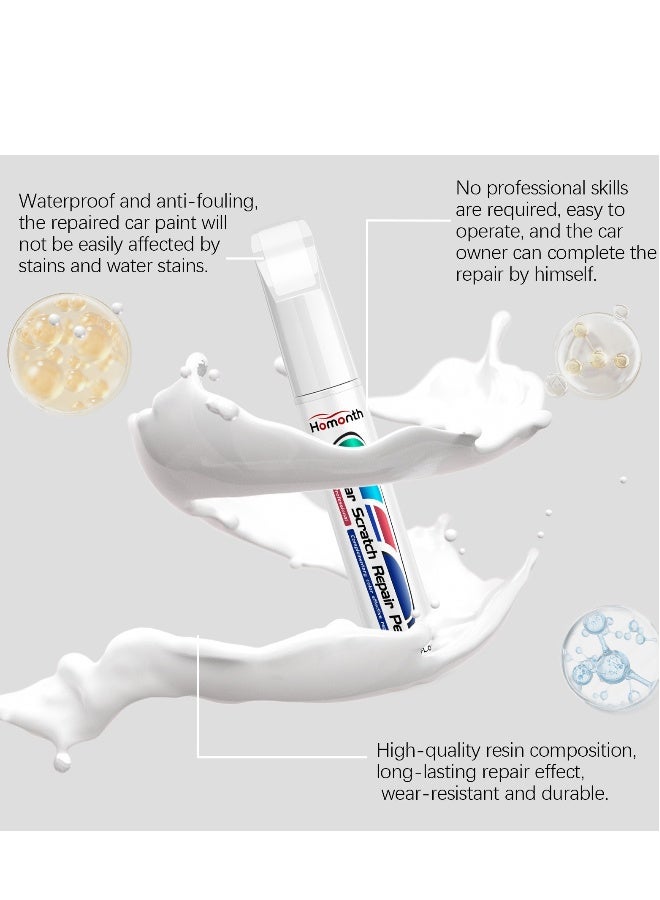 Homonth Touch Up Paint for Cars, Automotive Paint, 2 in 1 Car Touch Up Paint Erase Car Scratches Pen for Vehicles, Quick & Easy to Repair Universal Car Paint (White) - Image 3