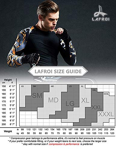 LAFROI Men's Long Sleeve UPF 50+ Baselayer Skins Performance Fit Compression Rash Guard-CLYYB Asym Leisure Size MD - Image 2