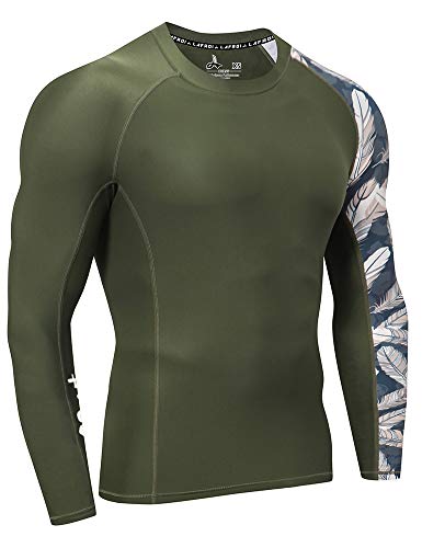 LAFROI Men's Long Sleeve UPF 50+ Baselayer Skins Performance Fit Compression Rash Guard-CLYYB Asym Leisure Size MD - Image 3