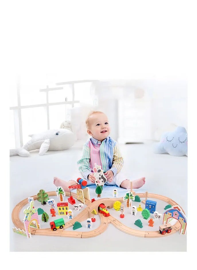 Factory Price Factory Price - Cole Wooden Complete Imperial Train Set 78pcs  - Image 1