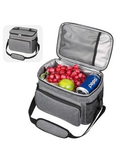 HOOKOR Insulated Lunch Bag For Women Men, 10L Waterproof Cooler Bag Lunch Box For Women Portable Reusable LunchBox With Adjustable Straps, Lunch Tote Bag For Work, Grey  - Image 1
