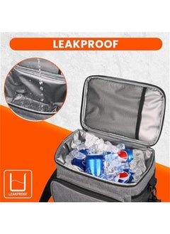 HOOKOR Insulated Lunch Bag For Women Men, 10L Waterproof Cooler Bag Lunch Box For Women Portable Reusable LunchBox With Adjustable Straps, Lunch Tote Bag For Work, Grey  - Image 3