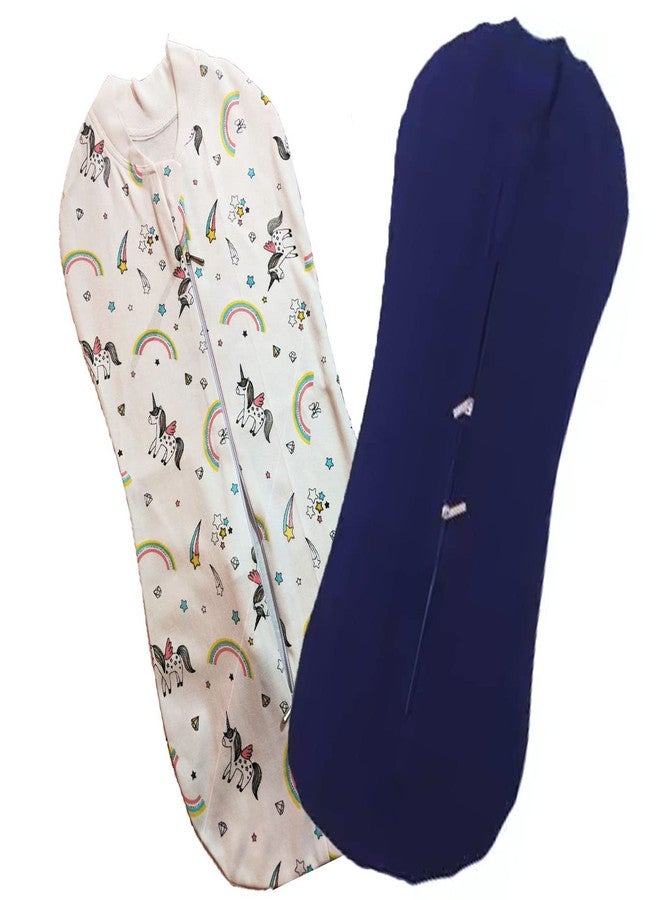 MammaChamp POD/Swaddle/Sleeping Bag/Sack for NewbornBaby 0-6 Months Pack-of 2 (White+Blue) - Image 1