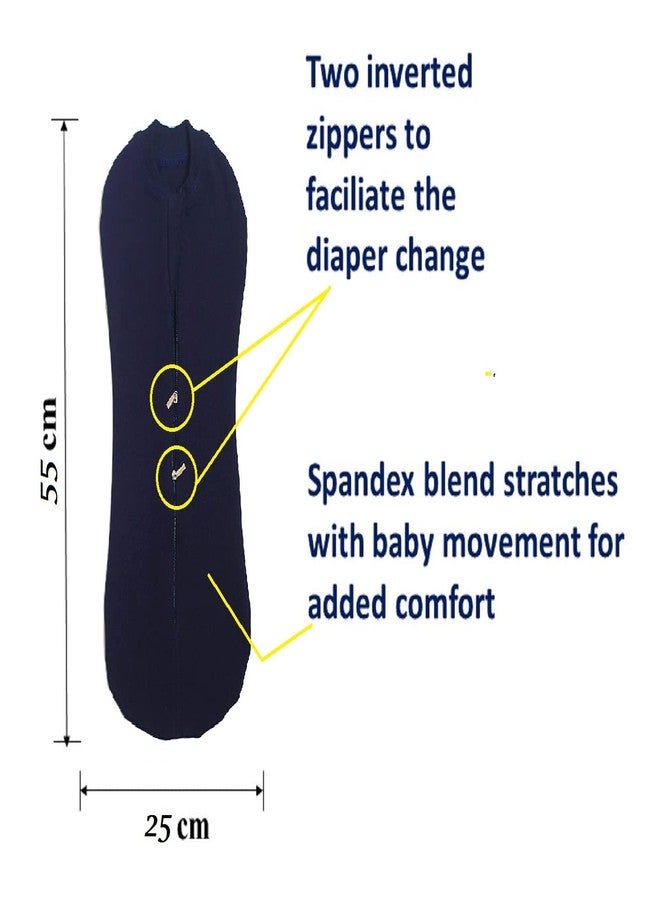 MammaChamp POD/Swaddle/Sleeping Bag/Sack for NewbornBaby 0-6 Months Pack-of 2 (White+Blue) - Image 2
