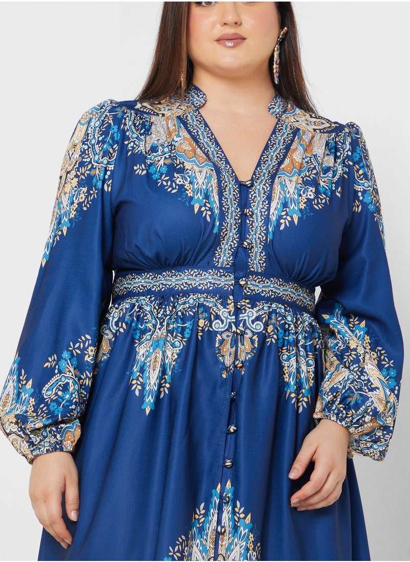 Khizana - Abstract Print Dress - Image 1