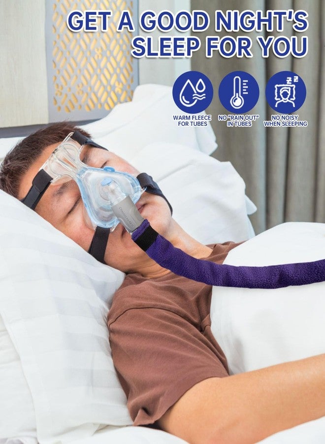 Lemintae 6.4ft CPAP Hose Cover for Resmed Heated Tubing, Airsense 11 & 10 ClimatelineAir Tubing Insulated Covers, Cat Proof CPAP Tube Fleece Sleeve with Full-Wrap Zipper - Prevent Condensation (Purple) - Image 3