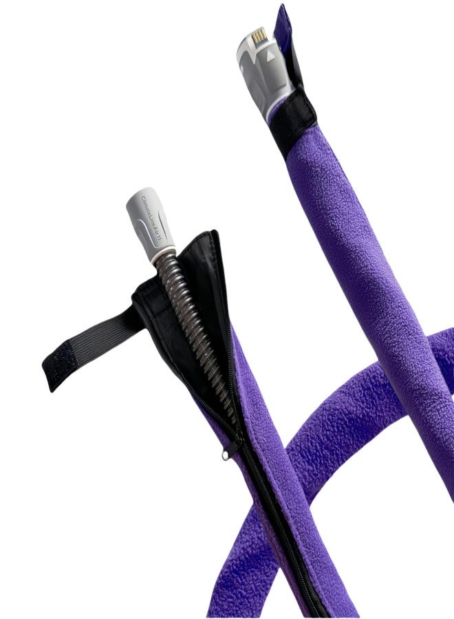Lemintae 6.4ft CPAP Hose Cover for Resmed Heated Tubing, Airsense 11 & 10 ClimatelineAir Tubing Insulated Covers, Cat Proof CPAP Tube Fleece Sleeve with Full-Wrap Zipper - Prevent Condensation (Purple) - Image 1