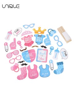 Unique 30Pcs Baby Shower Photo Booth Props,Gender Reveal Props Baby Shower Handheld Props for Unisex Newborn Boy Girl Party Decorations Baby Shower Banquet Supplies Diy Set  - Image 4