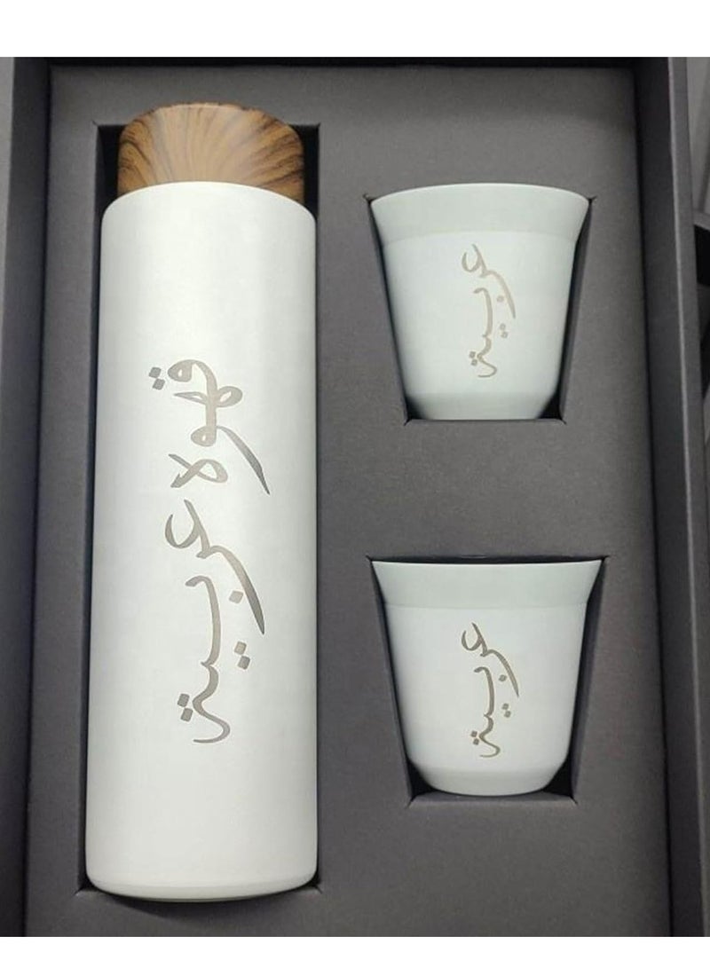 أسيف مجموعة أكواب وأكواب قهوة معزولة بنمط خشبي، أكواب مشروبات، أدوات شرب من الفولاذ المقاوم للصدأ - Image 1