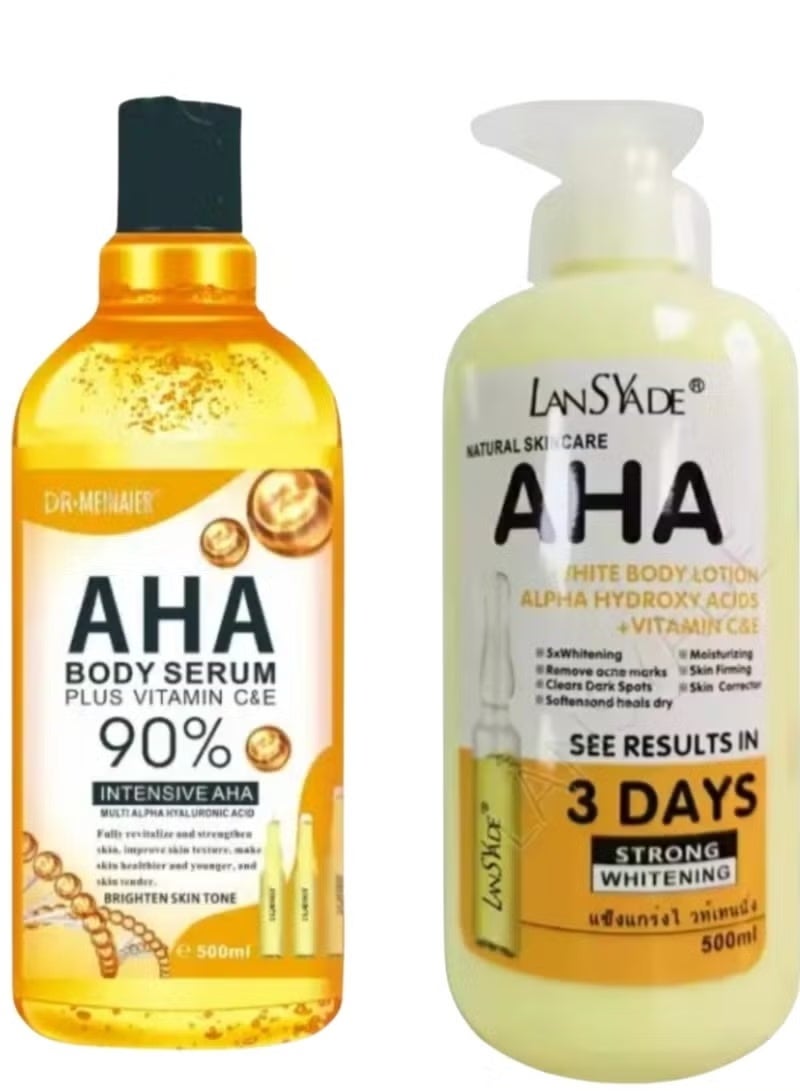 مجموعة سيروم ولوشن آها للعناية بالبشرة