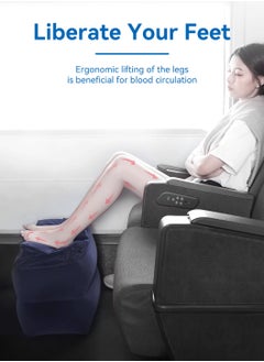 LEOKOR Inflatable Leg Rest Pillow for Travel, Airplane Travel Pillow Adjustable Height Cushions Suitable for Office, Home and Any Travel  - Image 2