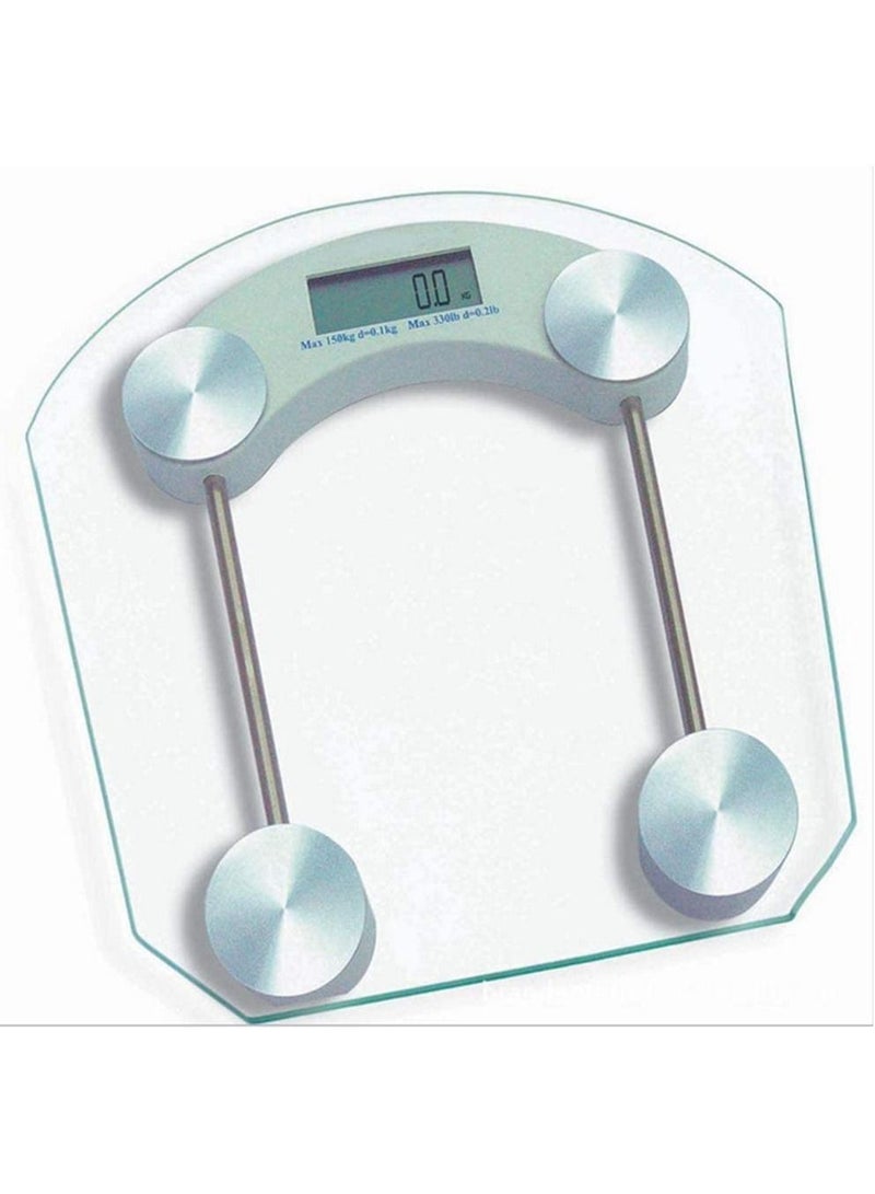DubaiGallery Glass Electronic Weight Scale 180KG Bathroom Gym Smart Scale LCD Display Body Electronic Balance Scale-White - Image 2