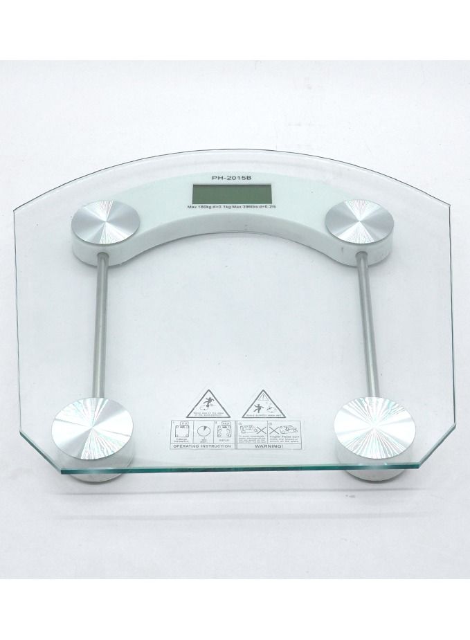 DubaiGallery Glass Electronic Weight Scale 180KG Bathroom Gym Smart Scale LCD Display Body Electronic Balance Scale-White - Image 5