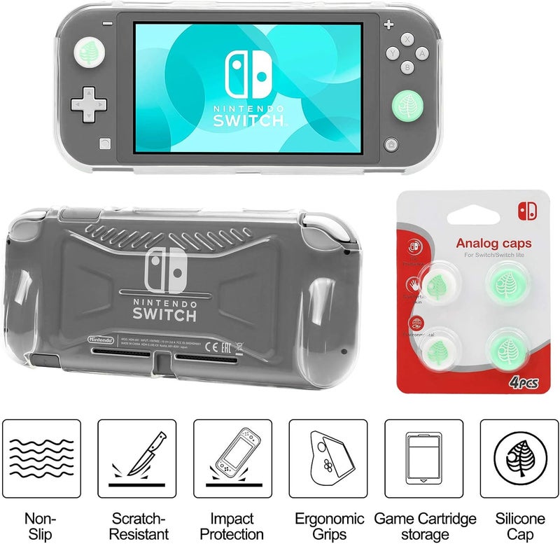 حزمة إكسسوارات Nintendo Switch Lite، تشمل حقيبة للحمل، غطاء للهاتف مصنوع من TPU مع واقي للشاشة، محطة شحن، قاعدة للعب، حافظة لبطاقات الألعاب، كابل USB، قلم استشعار (Stylus)، وأغطية للإبهام لجهاز Nintendo Switch Lite (اللون الأسود). - Image 5