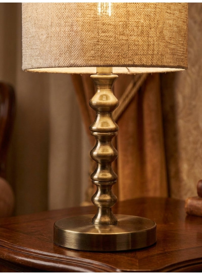 Handmade Modern Table Lamp - Bronze Ridged Base - 32cm Height - Image 4
