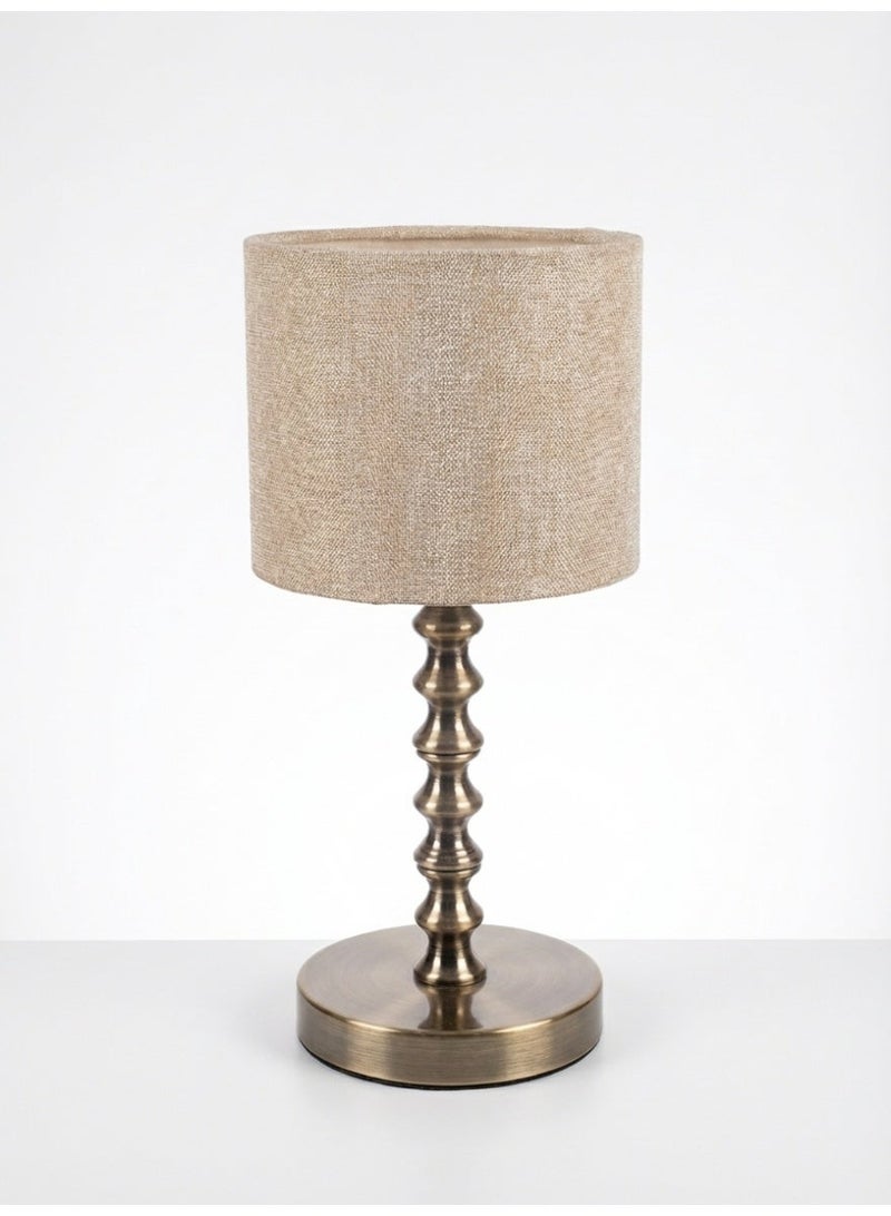 Handmade Modern Table Lamp - Bronze Ridged Base - 32cm Height - Image 2