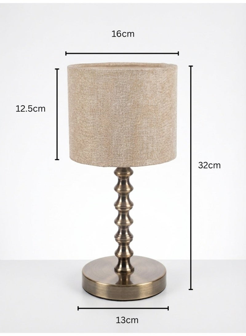 Handmade Modern Table Lamp - Bronze Ridged Base - 32cm Height - Image 3